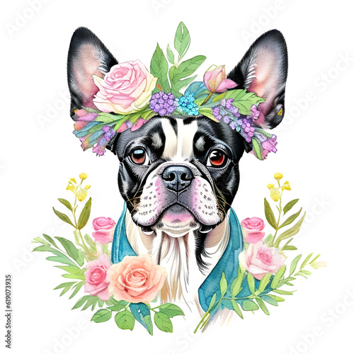   watercolor  dog illustration, generative ai