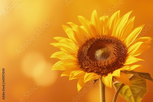 A yellow sunflower with a blurry background, created with Generative Ai Technology