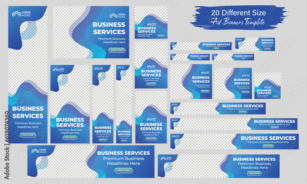 Horizontal header web banner. Vector horizontal and vertical google web