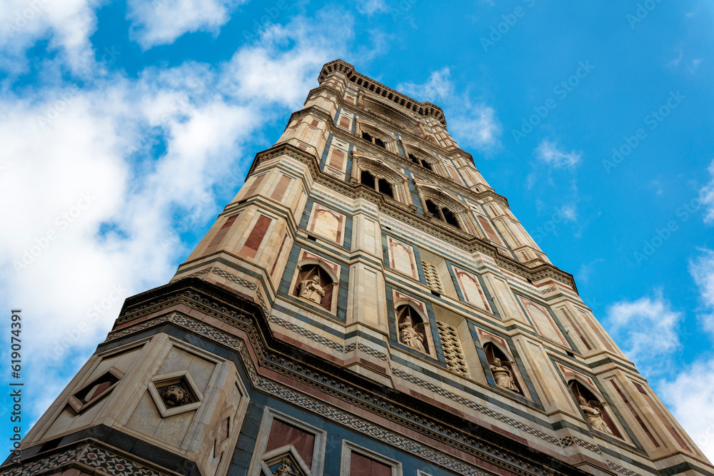 Towering above Florence's skyline, the Campanile of Santa Maria del Fiore is a stunning example of Gothic architecture Towering above Florence's skyline, the Campanile of Santa Maria del Fiore is a stunning example of Gothic architecture