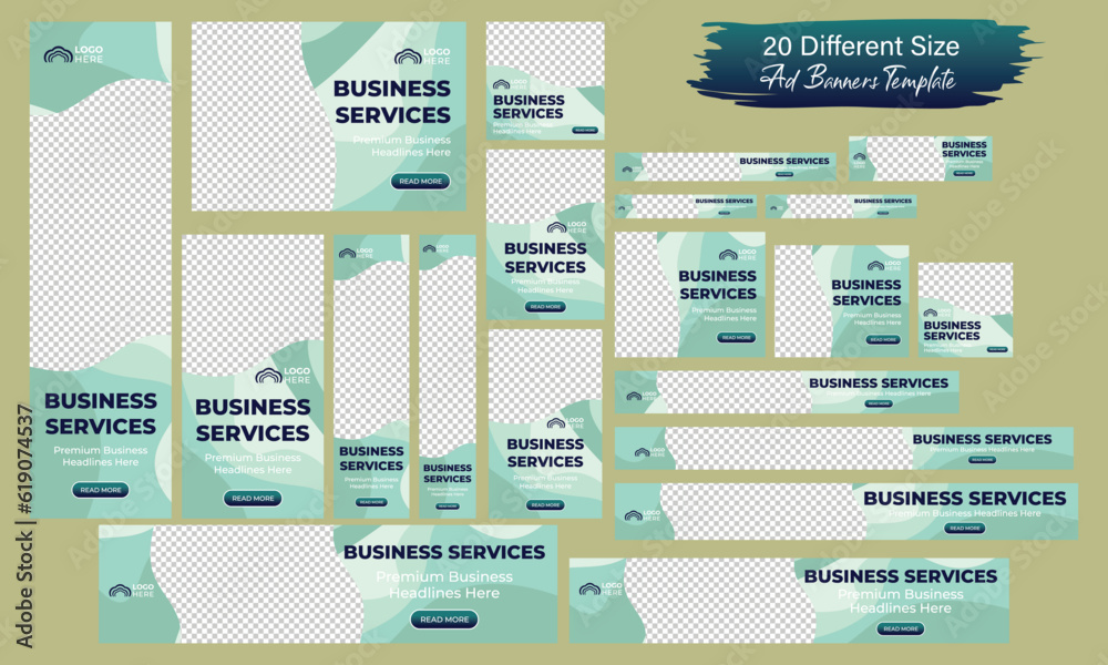 Horizontal header web banner. Vector horizontal and vertical google web