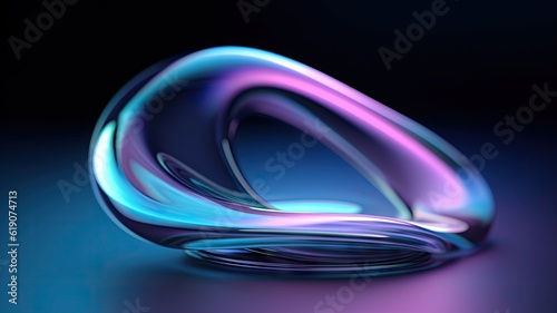 blue and purple object on a black background, background for presentation, created with Generative Ai Technology