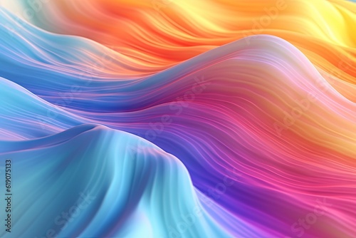 vibrant and dynamic multicolored background with flowing wavy lines, created with Generative Ai Technology photo