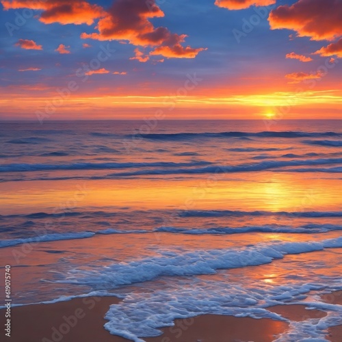 sunset horizon sea