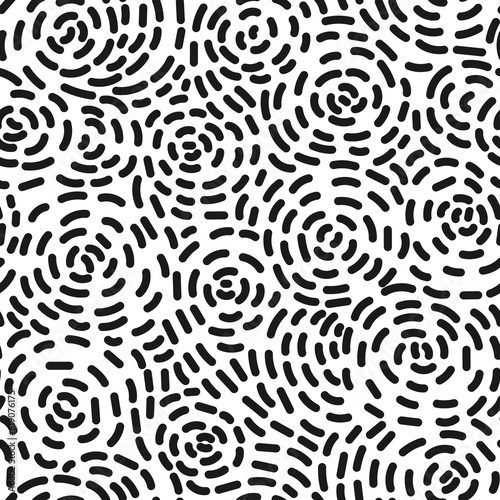 Seamless organic rounded lines pattern. Illustration on transparent background