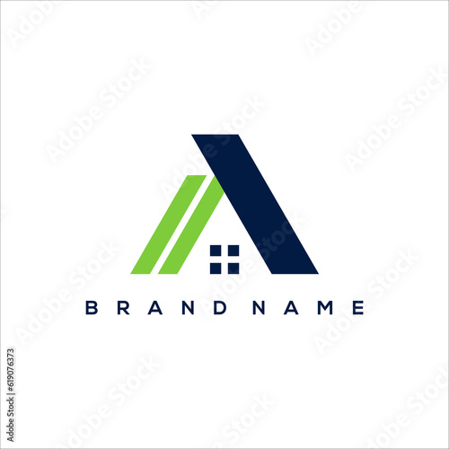 A roofing rental vector logo