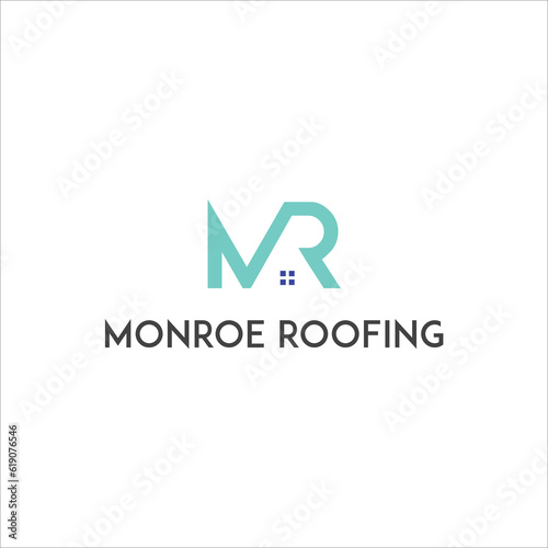 MR roofing creative vector logo