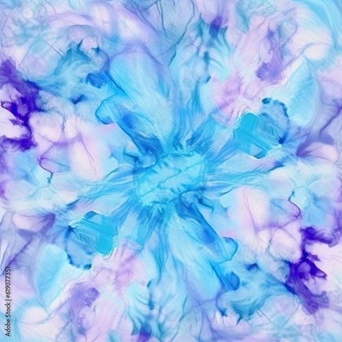 Vibrant blue purple tie-dyed background, created with Generative Ai Technology