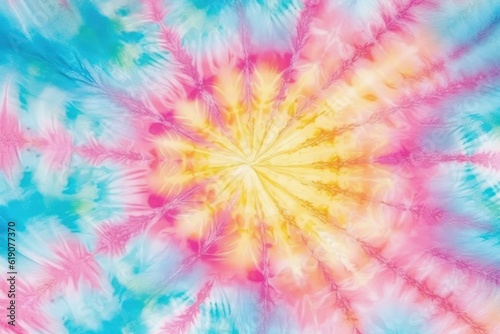 Vibrant tie-dyed tree branch, bursting with colors and patterns, created with Generative Ai Technology