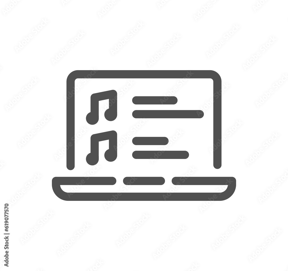 Music related icon outline and linear symbol.
Music related icon outline and linear symbol.