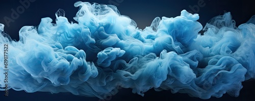 A blue smoke forming a cloud shape