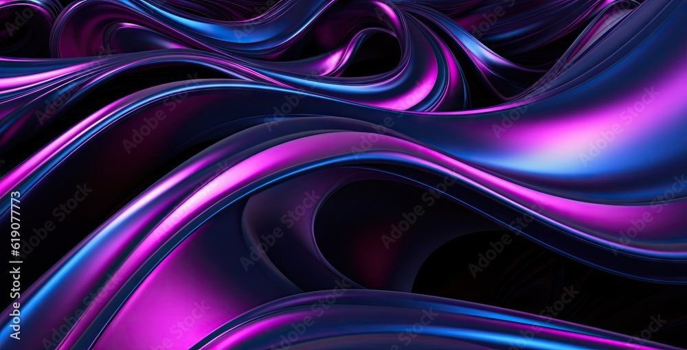 Fototapeta premium Vibrant abstract background with flowing waves of purple and blue colors, created with Generative Ai Technology
