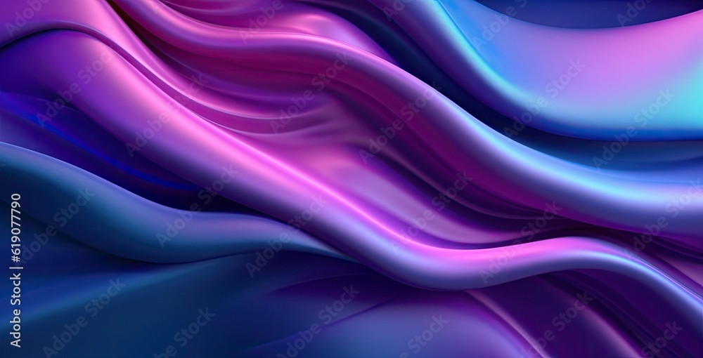 Obraz premium Vibrant abstract background with blue and purple wavy lines, created with Generative Ai Technology