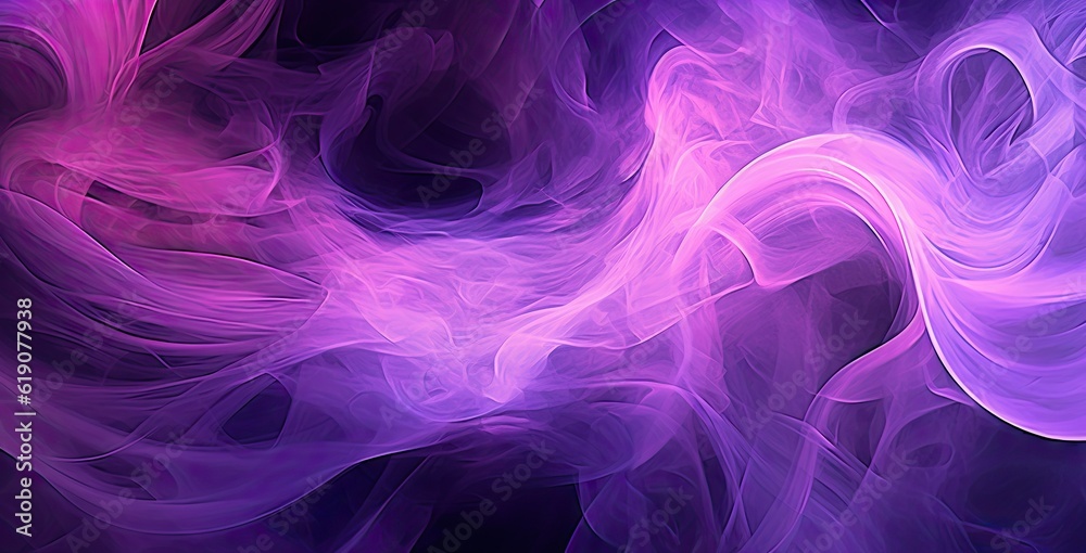 Fototapeta premium Abstract purple and pink smoke with a black background, created with Generative Ai Technology