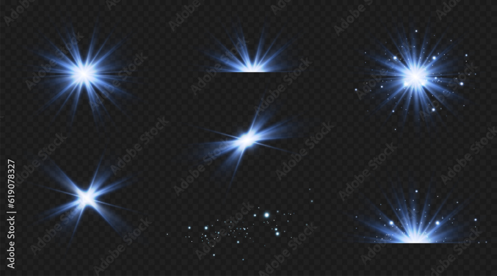 Blue star, bright particles, burning blue lights, stars, lasers, blue flash. Blue star, bright particles, burning blue lights, stars, lasers, blue flash.