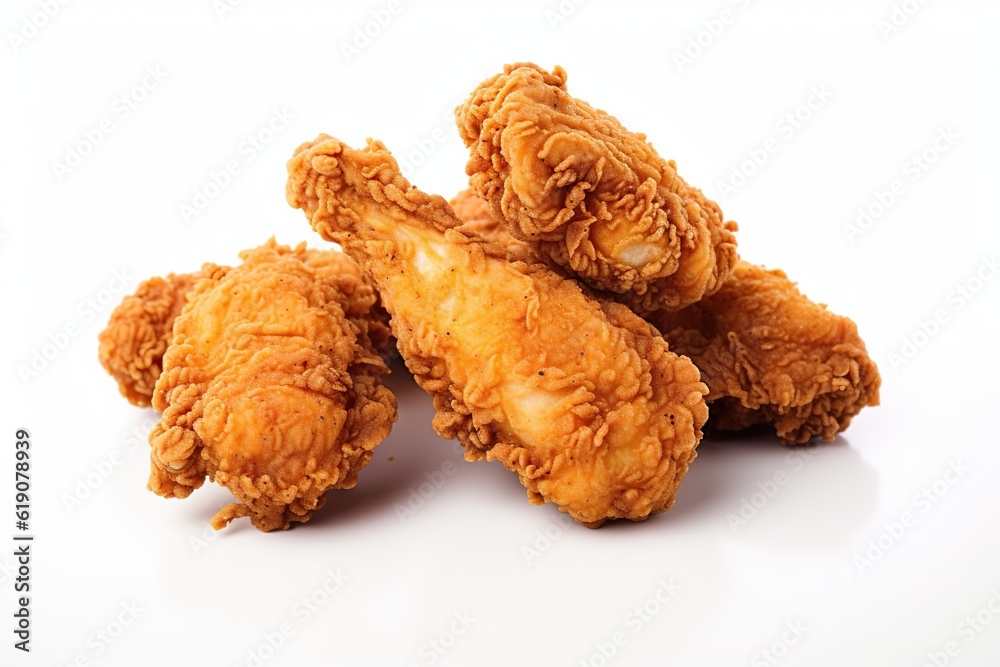 fried chickens on white background fried chickens on white background