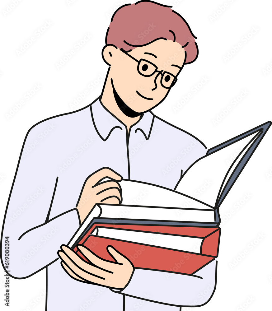 Business man with folders for documents works as lawyer in large corporation or company Business man with folders for documents works as lawyer in large corporation or company