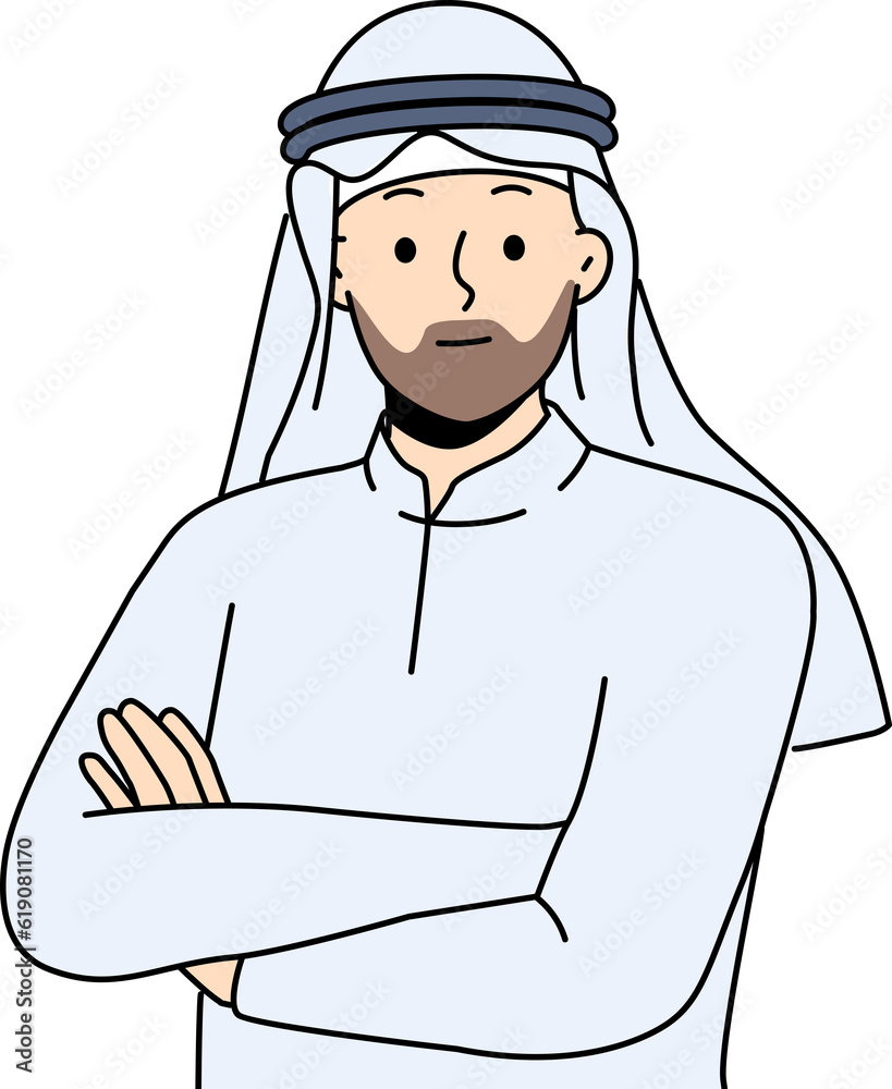 Arabic man in traditional national costume and headwear
