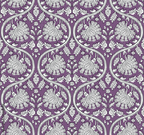 BAROQUE RENAISSANC FLORAL ALL OVER PRINT SEAMLESS PATTERN VECTOR ILLUSTRATION photo