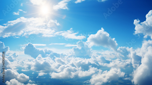 Beautiful blue sky clouds for background. Panorama of sky