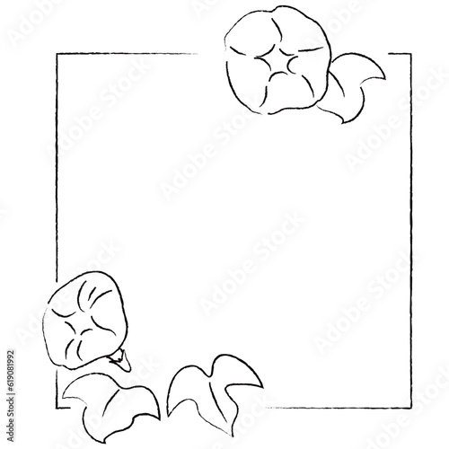 朝顔のイラストフレーム