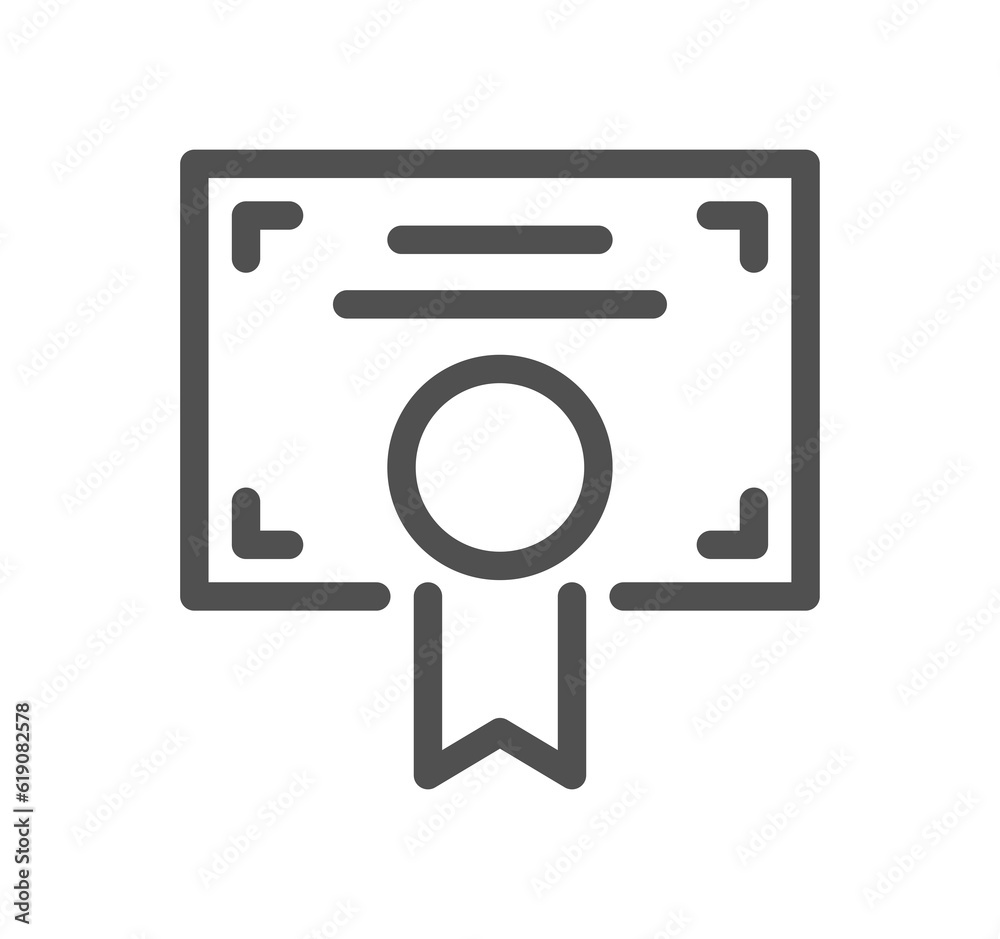 Diploma and certificate related icon outline and linear symbol.
Diploma and certificate related icon outline and linear symbol.