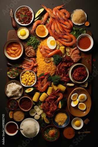 Brazilian food, mouthwatering, colorful, diverse, energetic