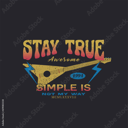 Rock music theme graphic for t shirt and other uses.