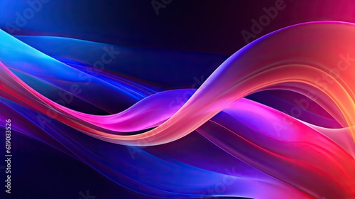 Colorful abstract background with vibrant wavy lines, created with Generative Ai Technology