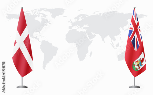 Denmark and Bermuda flags for official meeting