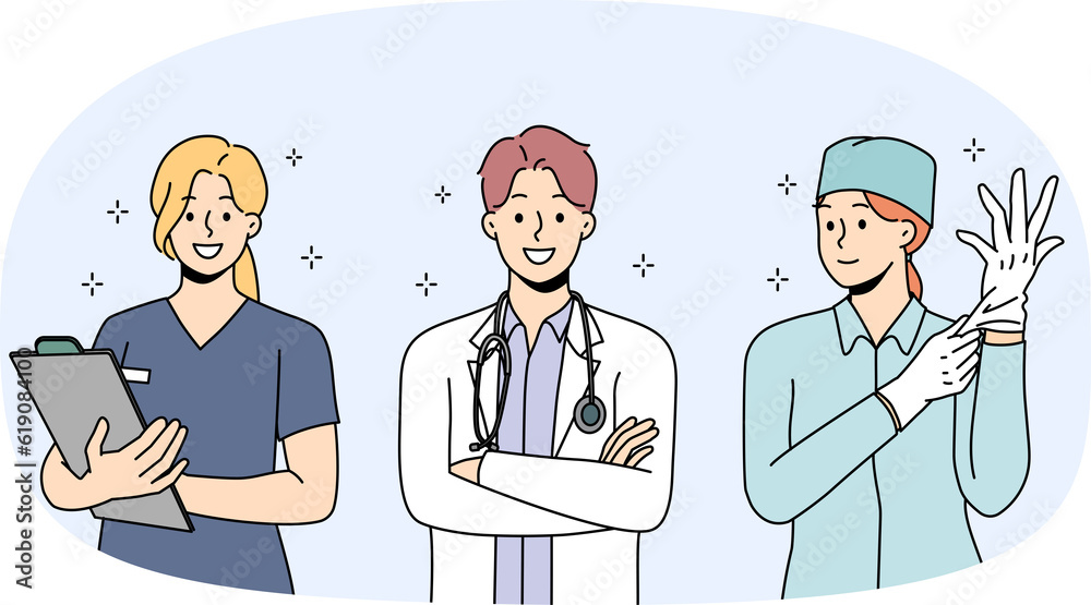 Smiling diverse doctor in uniform in hospital Smiling diverse doctor in uniform in hospital