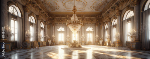A classic European style palace, with gold decorations. wide format, Hand edited generative AI.
 photo