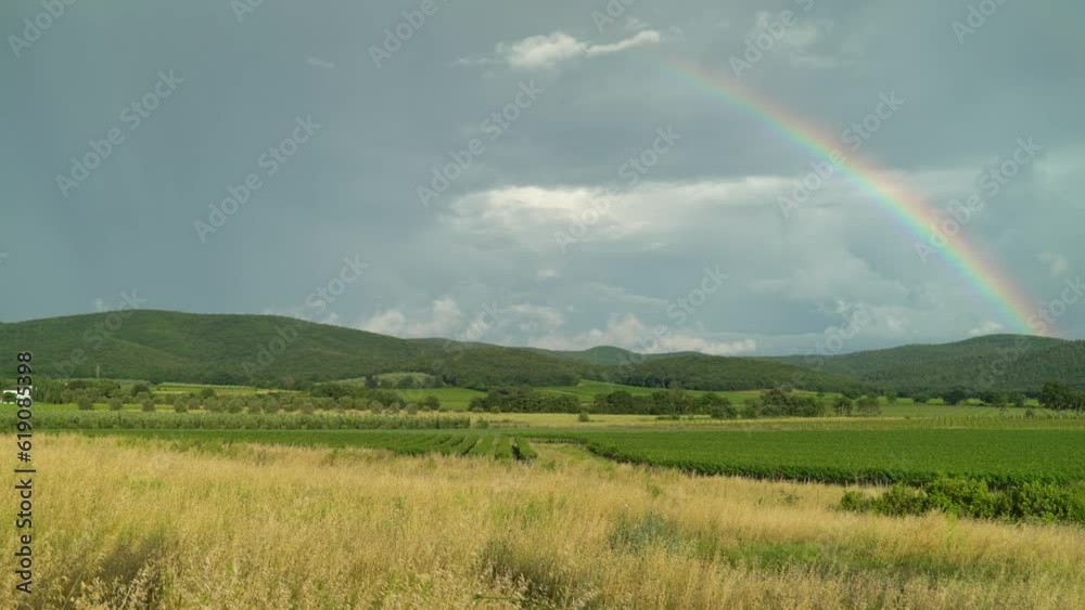 Piombino, Tuscany, Italy. View Of The Rainbow and Countryside Landscape Piombino, Tuscany, Italy. View Of The Rainbow and Countryside Landscape