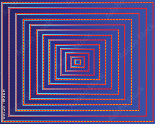 Colorful dotted line rectangular pattern