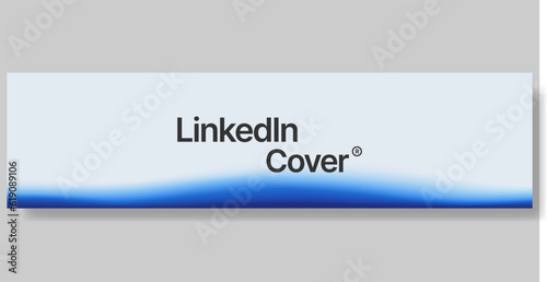 Blue minimalist linkedin cover banner with blurred gradient background