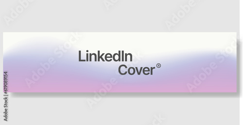 Blue minimalist linkedin cover banner with blurred gradient background