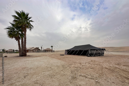Bedouin tents at inland sea desert of Qatar  photo