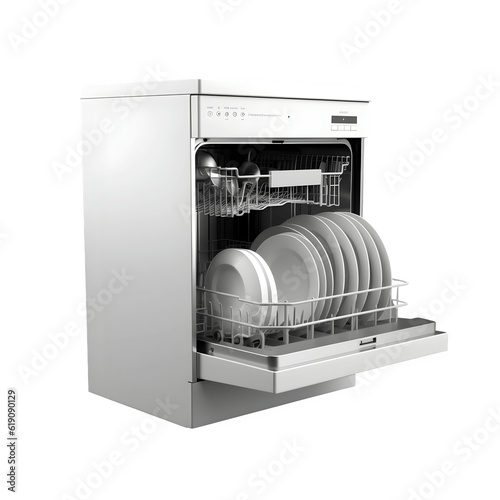 Obraz na płótnie Medium size Dishwasher cleaning unit, on transparent background, png file, isolated, white background with generative ai w salonie