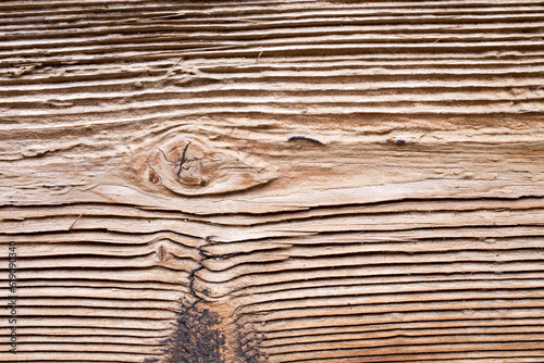 Vintage brushed old board of hard wood