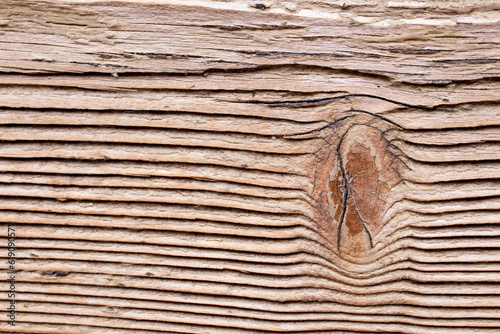 Vintage brushed old board of hard wood