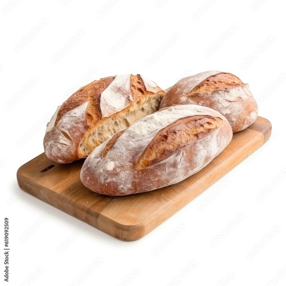 Bread isolated on white (generative AI) Bread isolated on white (generative AI)