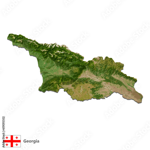 Georgia Topography Country  Map Vector