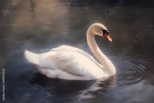 swan on the lake  Generative AI 