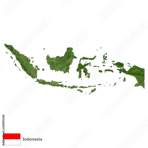 Indonesia Topography Country Map Vector
