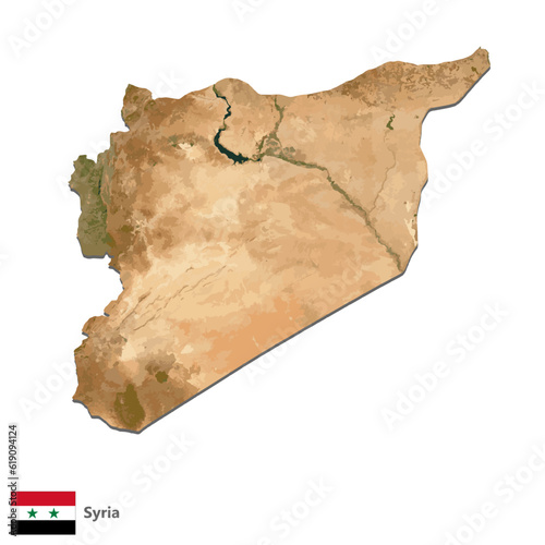 Syria Topography Country  Map Vector