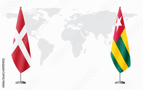 Denmark and Togo flags for official meeting