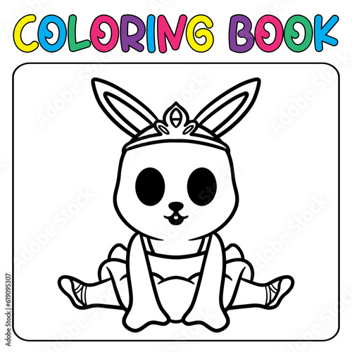 Vector cute bunny for children s coloring page vector illustration