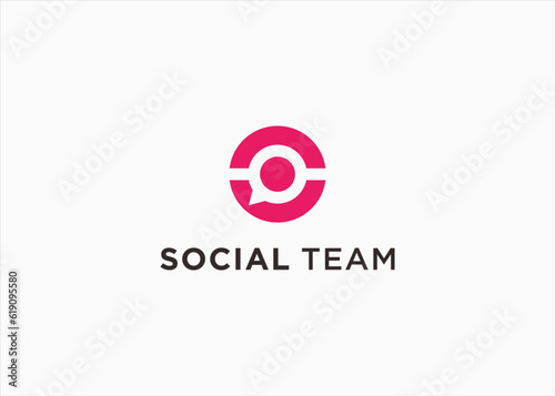chat people logo design vector silhouette illustration