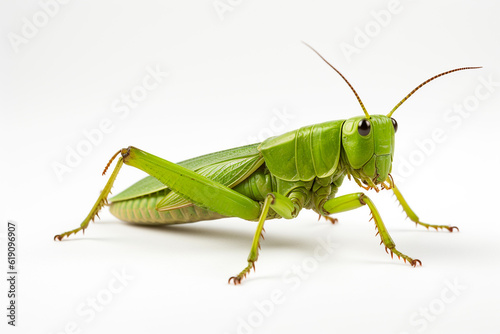 green grasshopper isolated on white background © Stefano