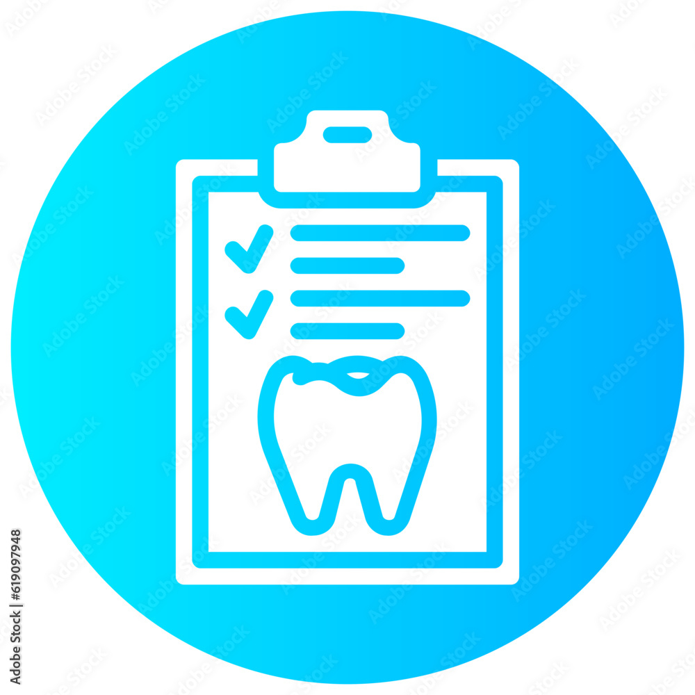 dental report round gradient vector icon dental report round gradient vector icon